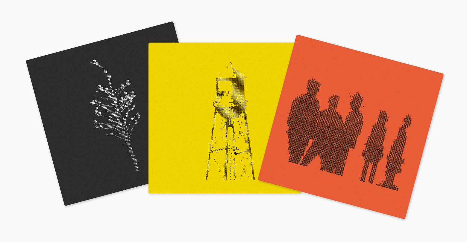 Sample of Marfa-inspired poster assets: water towers, yucca, javelinas, and desert iconography